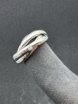 Rolling Tri-band Ring With 3 Cz Stones Stainless Steel Shiny Polish 7MM. Fixed Price $34.99.