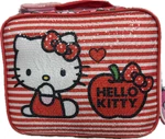Lunch Bag - Hello Kitty And Friends Red Strip Apple Sequin Girls Tote. Fixed Price $16.95.