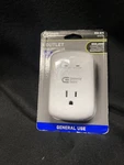 Commercial Electric 1-OUTLET Wall Mounted Surge Protector, White. Fixed Price $7.99.