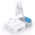 Pd 30W Usb Power Strip Surge Protecor, Hanycony 8 Outlets 4 6FT, White&gray. Fixed Price $32.68.