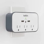 Belkin Usb Wall Mount Surge Protector With Cradle - Gray/white 100 Usa. Fixed Price $29.99.