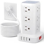 Anntane Surge Protector Power Strip Cord, Tower 10FT, White. Fixed Price $45.82.