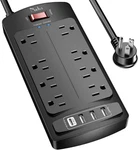 Surge Protector Power Strip - Nuetsa Flat Plug Extension Cord With 8 Outlets And. Fixed Price $26.54.
