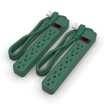 Project Source 2-1/2-FT -pack 6 -outlet Indoor Green Power Strip. Fixed Price $19.42.