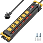 6-OUTLET Heavy Duty Metal Surge Protector Power Strip With Ft Cord (15A/1875W). Fixed Price $35.99.