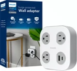 Philips Surge Tap, Grounded Outlets, Usb-a, Usb-c, 17W, 1350J White. Fixed Price $29.99.