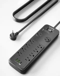 Surge Protector Power Strip 10FT, Plugtul With Outlets - Spac. Fixed Price $29.07.