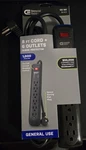 Commercial Electric 8 Ft. 6-OUTLET Surge Protector With 45 Degree Angle Plug. Fixed Price $12.99.