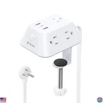 Desk Clamp Power Strip - 5 Ac Outlets, 3 Usb Ports, 10FT Cord, Fits 1.97" Edge. Fixed Price $52.23.