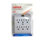 6 Adapter, 3 Prong Outlets, Wall Charger, White, Powtech Tap.. Fixed Price $11.89.
