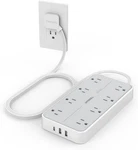 Power Strip Flat Plug Extension Cord With 8 Outlets 3 Usb CHARGER(1 C) 6 Ft. Fixed Price $33.99.