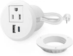 Vilong 2 Inch Desk Power Grommet Outlet, Recessed Usb-c, White. Fixed Price $29.35.