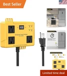 Voltage Protector Surge Device With 3 Outlets - Minute Delay Period, Yellow. Fixed Price $51.99.