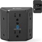 Multi Plug 6 Outlet Extender, Black Surge Protector Wall Splitter, 900J Power. Fixed Price $21.48.