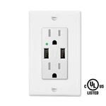 Electric Dual Usb Outlet Tamper-resistant 15A Ac Power Socket /wall Plate. Fixed Price $18.50.