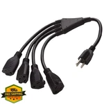 Luxury Office 4 Way Power Splitter 1.5' Outlet Extender Black. Fixed Price $27.99.