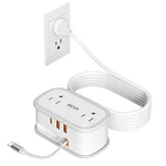 Beva Travel Power Strip, Flat Plug Retractable Usb Cable, White. Fixed Price $29.61.
