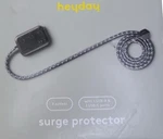Lot Of 10 - 6' Surge Protector 3OL + 2C 1A Heyday Black. Fixed Price $54.99.
