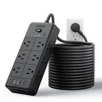 Ntonpower Long Cord Strip, 25 Extension With 12 Ft, Black. Fixed Price $75.99.