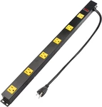 Durable 6-OUTLET Metal Spaced Power Strip With 3 Ft. Cord Garage Shop Office New. Fixed Price $60.99.