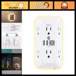 6 Outlet Surge Protector Power Strip With Night Light & 4 Usb Chargers - Home Of. Fixed Price $24.29.