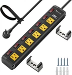 Crst Outlet Metal Heavy Duty Power Strip With Individual Switches, 6FT Wall Mo. Fixed Price $45.79.