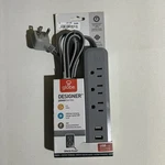 Globe Designer Power Series 6 Foot 1.8MM 3 Outlets Surge Protector Strip. Fixed Price $17.00.