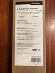 Cyberpower 6-OUTLET Surge Protector, 1200J/125V, 12FT Cord Brand New!. Fixed Price $14.99.