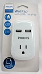Philips Wall Tap Charging 1-AC 2.1A Grounded Outlet 2-USB Ports. Fixed Price $16.00.