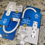 2X-3OUTLET Mini White Power Strip With 1.5 Ft. Cord Cable New 13A Amp 1625 Max. Fixed Price $10.00.