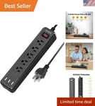 Innovative 5-OUTLET Power Strip With Smart Usb Ports Fire-retardant Design. Fixed Price $34.99.