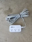Beshon Extension Cord 25FT Flat Plug Power Strip 6 Outlets 4 Usb White&grey. Fixed Price $20.00.