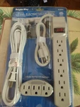 Pc.electric Set 6 Outlet Power Strip 2FT.CORD/3 Wall Tap. Fixed Price $29.99.