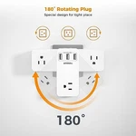 Tessan Outlet Extender With Rotating Plug Multi Splitter MG3A3U - White. Fixed Price $32.30.