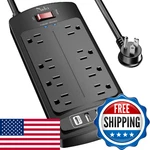 Nuetsa Surge Protector Power Strip 8 Outlets 4 Usb 6FT Cord 2700J Etl Black. Fixed Price $26.88.