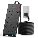 Surge Protector Power Strip 4800J, Lezone Long Extension 15FT, Black. Fixed Price $45.49.