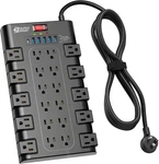 Power Strip Surge PROTECTOR,8' Long Extension Cord W/ 6 Usb Charging Port, 22 Ac. Fixed Price $66.97.