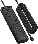 25 Ft Extension Cord Flat Plug, 12 OUTLETS(2 Widely Space) 3 Usb With 2100J Surg. Fixed Price $80.99.
