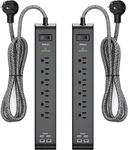 12FT Long Power Strip Surge Protector With 6 Outlets 4 Usb Ports, Heavy-duty. Fixed Price $69.99.