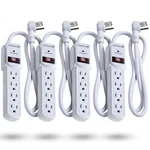 Fosmon 4-PACK Power Strip Surge Protector, Wall Mount, 3FT Cord, Outlet. Fixed Price $44.98.
