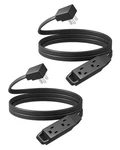 Dewenwils Flat Plug Extension Cord 6FT, Ultra Thin Power Strip, 3 Outlet, 2 Pack. Fixed Price $19.99.