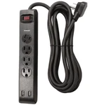 Hyper Tough Indoor 4-OUTLET 10-FOOT Surge Protector With 2 Usb Ports, Black. Fixed Price $14.99.