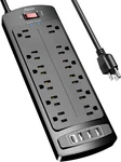 Power Strip, Alestor Surge Protector With 12 Outlets And 4 Usb Ports, 6 Feet Ext. Fixed Price $35.46.
