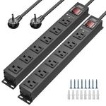 Crst 2PACK 6 Outlet Heavy Duty Power Strip With Switch, 15A/1875W Metal Mount.... Fixed Price $59.27.