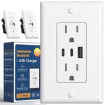 Amico 6.0A Usb Pack, 3-PORT 30W Wall Outlets With 15A 1A2C, White. Fixed Price $32.19.