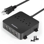 Power Strip With Usb - Wall Mountable 4 Ports & 3 Black. Fixed Price $21.46.