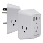 Aduro Multi Plug Outlet Extender With Surge Protector, White Wall. Fixed Price $14.33.