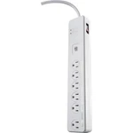 Woods 6-OUTLET 1080J White Surge Protector Strip With Remote Control & 5 Ft.. Fixed Price $46.42.