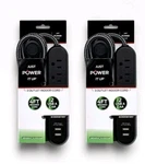 2 Pack Monster 4 Ft. 3 Outlets Power Strip With Usb Ports Black. Fixed Price $39.99.