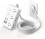 Flat Plug Power Strip Surge Protector, 5FT Ultra Thin Extension Cord With 4 Usb*. Fixed Price $20.26.